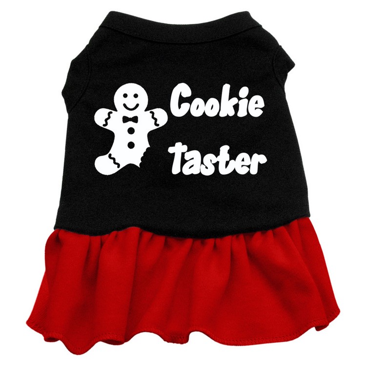 Cookie Taster Screen Print Dress Black with Red Sm